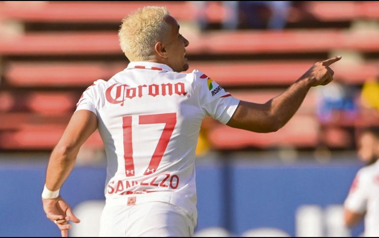 Camilo Sanvezzo. El atacante sudamericano anotó el único gol del partido en el estadio Alfonso Lastras. IMAGO7