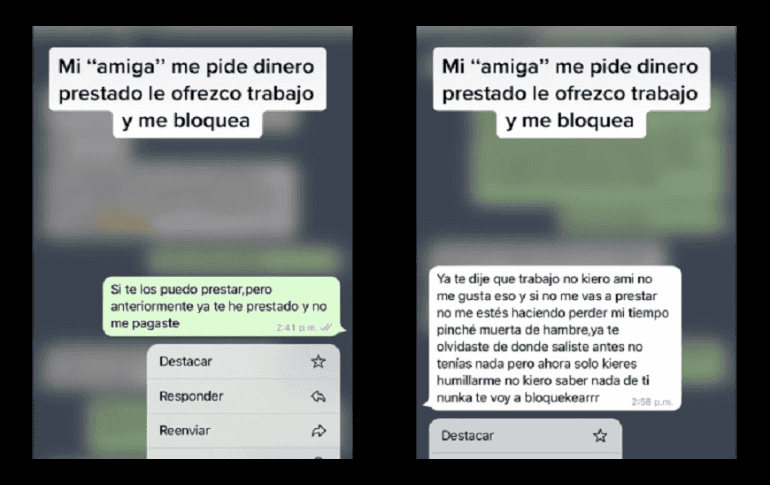 Tras cinco préstamos no cubiertos, la propuesta de esta mujer no fue bien recibida por su amiga. TikTok: @peirovemily