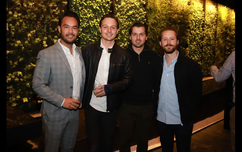 Alfonso Teramoto Lemus, Wilfredo Cuevas, Galo Borrego y Emilio de la Peña. GENTE BIEN JALISCO/ANTONIO MARTINEZ
