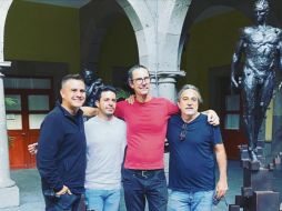 Talento. De izquierda a derecha: Francisco Fernando Anaya (coordinador del evento), Ricardo Alonso Motilla (artista plástico), Miguel Ángel Martín del Campo Serrano (artista plástico) y Jonás Gutiérrez (artista plástico). Cortesía