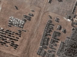 Despliegue. Así fue parte del despliegue de las tropas rusas en Bielorrusia. EFE