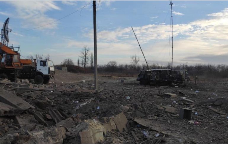 Secuelas de un bombardeo ruso en un puesto militar ucraniano. EFE/Embajada de Ucrania