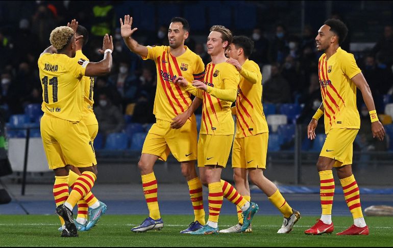 ENVIÓN ANÍMICO. Barcelona obtiene así una victoria que es oxígeno puro en medio de una temporada complicada. AFP/A. Solaro