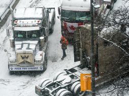 La protesta estaba conformado por medio millar de camiones que, por tres días, bloquearon el acceso al Parlamento canadiense. EFE/ A. PICHETTE