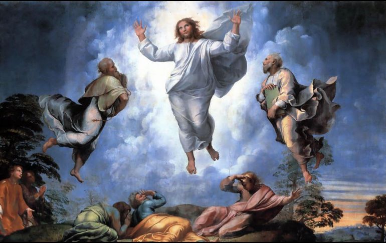«Mientras oraba, su rostro cambió de aspecto y sus vestiduras se hicieron blancas y relampagueantes». WIKIMEDIA/«La transfiguración de Jesús», de Rafael Sanzio