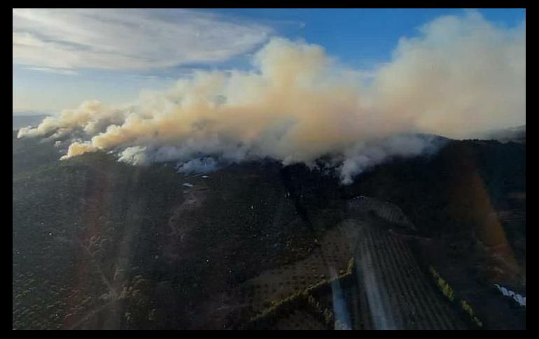 Para las acciones de combate se contó con el apoyo del helicóptero Witari. ESPECIAL/Semadet