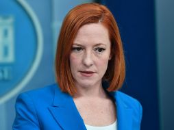 Psaki, que está vacunada, dice que únicamente ha experimentado síntomas moderados. AFP / N. Kamm