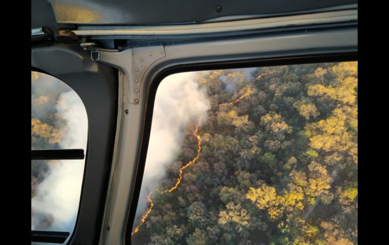 Sobrevuelo de autoridades en el combate del incendio. ESPECIAL