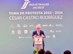 En la imagen César Castro Rodríguez durante su toma de protesta como coordinador del CCIJ para el periodo 2022-2024. ESPECIAL /