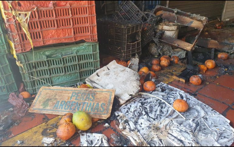 Imagen de las afectaciones en el Mercado San Juan de Dios tras el incendio. EL INFORMADOR / A. Navarro