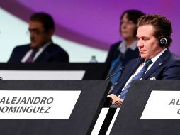 Alejandro Domínguez, presidente de la Conmebol, en el 72do Congreso de la FIFA. AFP/F. Fife