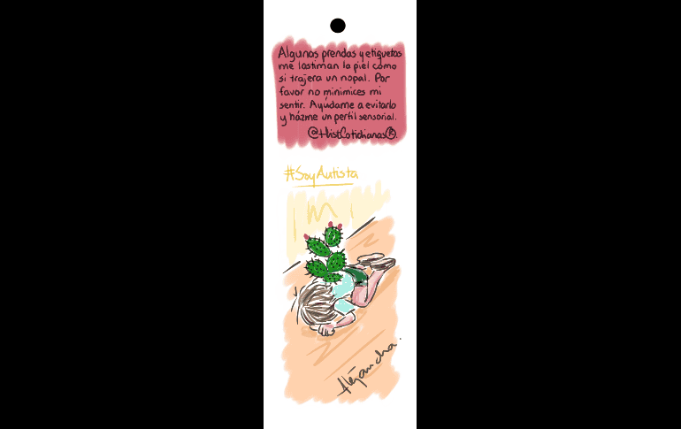 Con sus dibujos, Alejandra Aceves se propone expandir la información sobre el autismo. ESPECIAL/A. Aceves