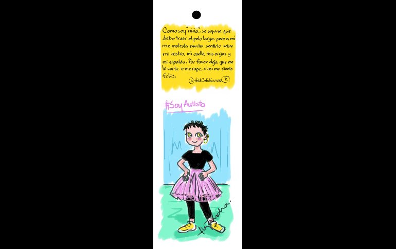 Con sus dibujos, Alejandra Aceves se propone expandir la información sobre el autismo. ESPECIAL/A. Aceves