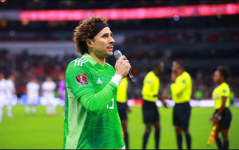 Guillermo Ochoa dio el discurso en los vestidores del Estadio Azteca, a unos minutos de jugar el partido ante El Salvador. IMAGO7