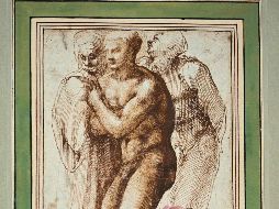 Dibujo de Miguel Ángel valorado en millones de dólares sale a exhibición para su próxima subasta en mayo del 2022. AFP / E. DUNAND