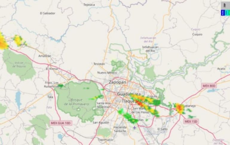 La lluvia ligera de esta tarde cayó en la zona Sur de la ciudad. ESPECIAL