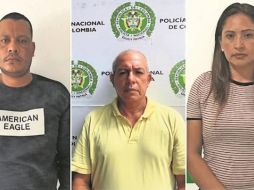 De izquierda a derecha: Álvaro Uriel Castro Gómez, el “Machete”, Robin Alirio Castro Gómez, el “Gordo”, y Ana carolina Chaparro. ESPECIAL/ Policía de Dijín.