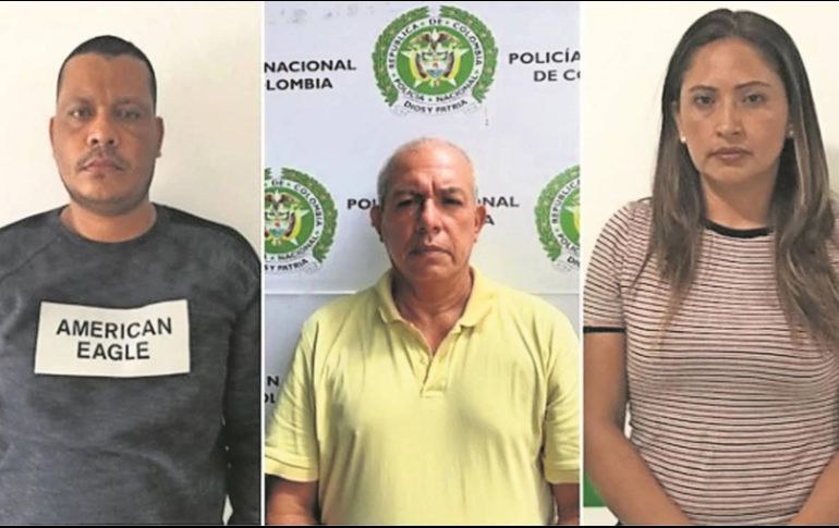 De izquierda a derecha: Álvaro Uriel Castro Gómez, el “Machete”, Robin Alirio Castro Gómez, el “Gordo”, y Ana carolina Chaparro. ESPECIAL/ Policía de Dijín.