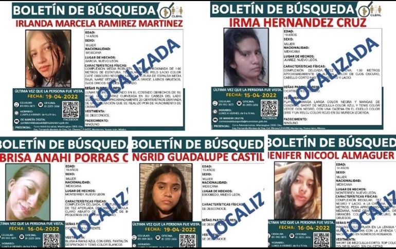 En los 13 días que se buscó a Debanhi, cinco mujeres más fueron halladas con vida. ESPECIAL