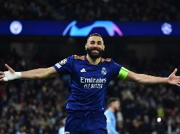 Karim Benzema suma 14 goles en la presente temporada de la Champions League. EFE/P. Powell