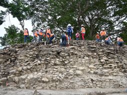 El INAH reportó que ya se encuentra personal especializado realizando tareas de salvamento. TWITTER/ @TrenMayaMX