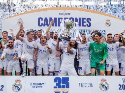 El Real Madrid ganó su título número 35 de LaLiga; es el máximo ganador de España. AP/P. García