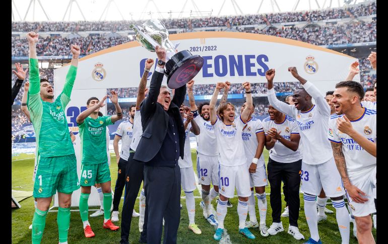 El Real Madrid ganó su título número 35 de LaLiga; es el máximo ganador de España. AP/P. GARCÍA