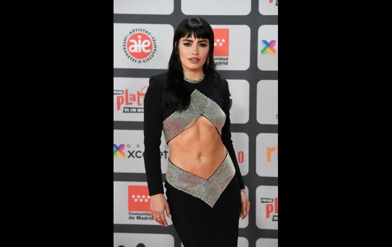 La actriz y presentadora Lali posa a su llegada a la ceremonia de entrega de los Premios Platino, este domingo en el recinto IFEMA de Madrid. EFE/V. Lerena