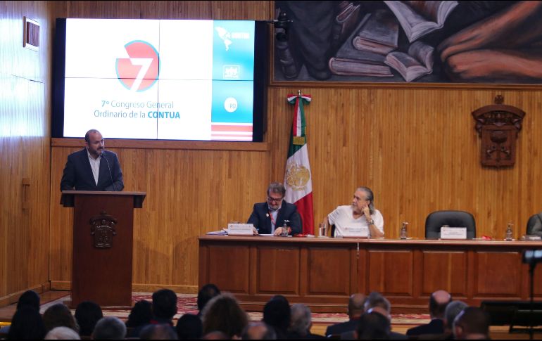 El VII Congreso General Ordinario, de la Confederación de Trabajadores de las Universidades de las Américas (Contua) se llevó a cabo en el Paraninfo Enrique Díaz de León. ESPECIAL / www.comsoc.udg.mx/