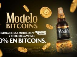 El descuento en Bitcoins se puede redimir hasta el 10% del valor por comprar Cerveza Modelo Negra. ESPECIAL