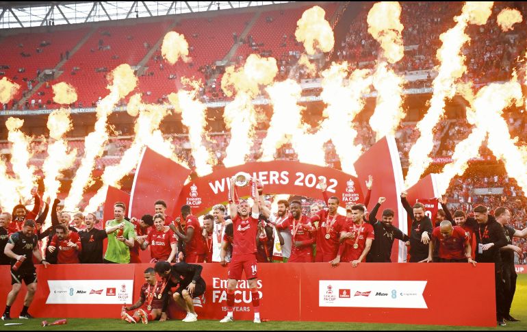 El Liverpool no conquistaba la Copa FA desde 2006 y ahora han sumado todos los trofeos importantes bajo las órdenes de Jurgen Klopp. EFE/N. Hall