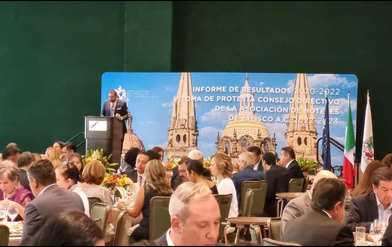 Durante el refrendo de su presidencia, recordó los eventos que han logrado en el turismo durante los dos últimos años. EL INFORMADOR/Y. Mora