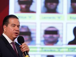El subsecretario de Seguridad Pública de México, Ricardo Mejía Berdeja, habla durante una conferencia de prensa en el Palacio Nacional sobre el caso Debanhi. EFE/M. Guzmán