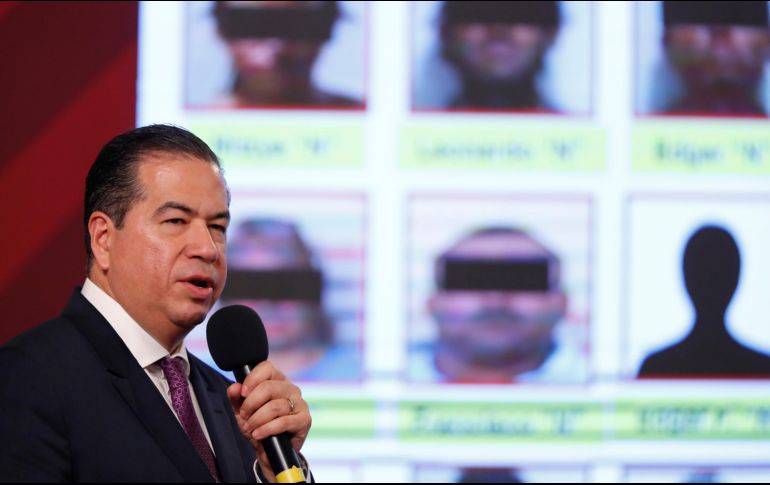 El subsecretario de Seguridad Pública de México, Ricardo Mejía Berdeja, habla durante una conferencia de prensa en el Palacio Nacional sobre el caso Debanhi. EFE/M. Guzmán