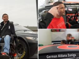 Germán Aldana Zúñiga, a bordo del automóvil que condujo haciendo uso de su mente. TWITTER/@DrDWMcMillan