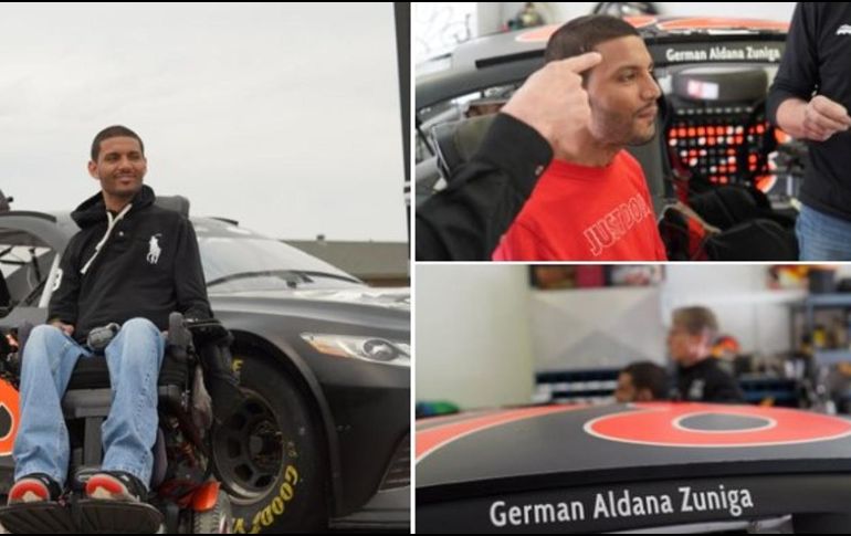 Germán Aldana Zúñiga, a bordo del automóvil que condujo haciendo uso de su mente. TWITTER/@DrDWMcMillan