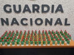 Los frascos fueron asegurados y puestos a disposición de la Fiscalía General de la República. TWITTER/@GN_MEXICO_