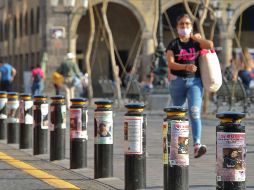 Así lucen los bolardos en la plaza de Armas, cerca del palacio de Gobierno de Jalisco. EL INFORMADOR/A. Camacho