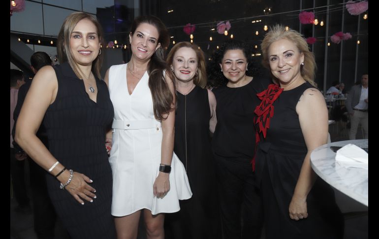 Ana Mendoza, Martha Lazo, Kelly Kroger, Jorgina Barragán y Linda Moreno. GENTE BIEN JALISCO/Claudio Jimeno