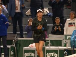 La potosina, muy segura de sí misma durante el partido, necesitó de únicamente dos sets para imponerse a la húngara Panna Udvardy. ESPECIAL