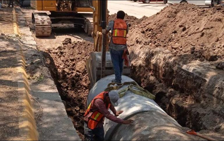 Siguiendo lo proyectado por el Siapa, la construcción del colector pluvial debería terminar antes de finalizar el mes de agosto. ESPECIAL / Gobierno de Jalisco