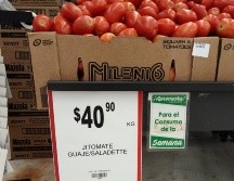 En un supermercado de Guadalajara el jitomate se vende hoy en más de 40 pesos el kilo. EL INFORMADOR
