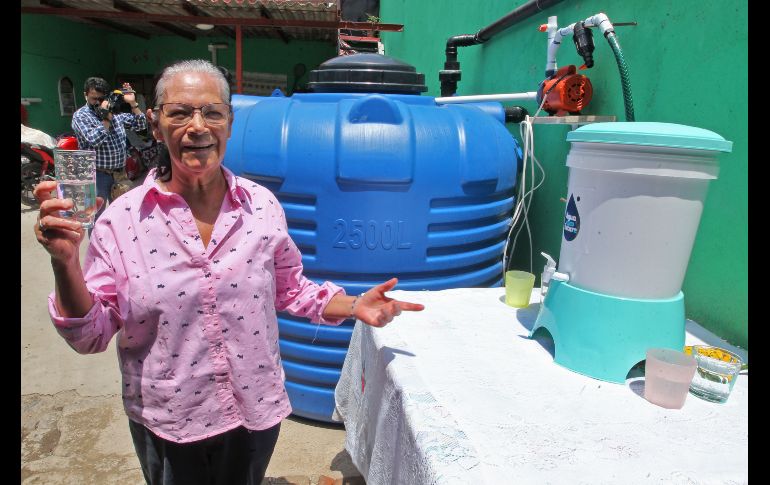 María Meza Martínez es vecina de la colonia El Tapatío, en Tlaquepaque, y ya cuenta con su nido de lluvia. EL INFORMADOR/A. Camacho