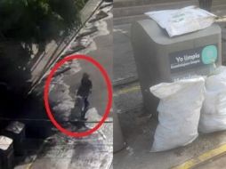 Policías captaron a mujer tirando basura y escombro en la vía pública en Guadalajara. ESPECIAL