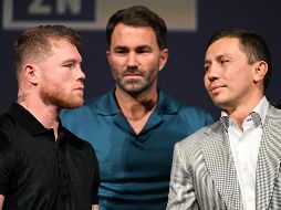 Álvarez arremetió contra Gennady Golovkin en la presentación de su próximo combate. AFP/R. Beck