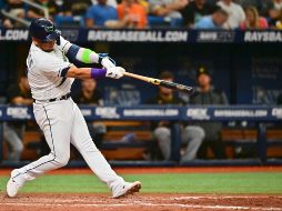 El mexicano Isaac Paredes tuvo un partido con tres jonrones en la semana que lo convirtió en el séptimo jugador de Tampa en lograrlo. AFP  / J. Aguilar