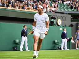 Rafa Nadal, que ha ganado dos veces el torneo inglés, tuvo que buscar soluciones ante el drive rápido y certero del argentino, de 23 años y número 41 del mundo. AFP / G. Kirk