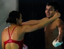 Arantxa Chávez y Kevin Muñoz alcanzaron un honrado cuarto lugar en el Mundial de Natación Budapest 2022. AP/P. JOSEK