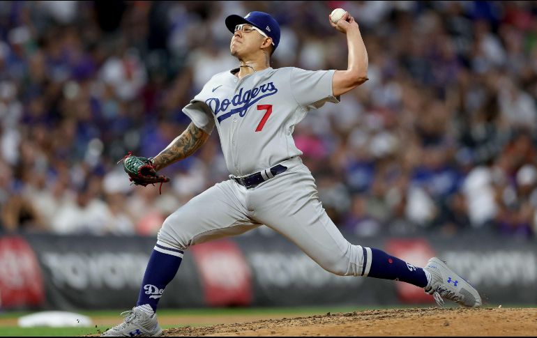 El mexicano Julio Urías trabajó hasta el sexto inning para ayudara a los Dodgers a evitar la barrida en la serie de tres partidos ante su inesperado némesis. AFP / M. Stockman