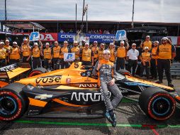 Pato O'Ward aprovechó algunas oportunidades a bordo de su McLaren para escalar posiciones y se quedó a punto de alcanzar el primer lugar.  TWITTER/ @ArrowMcLarenSP